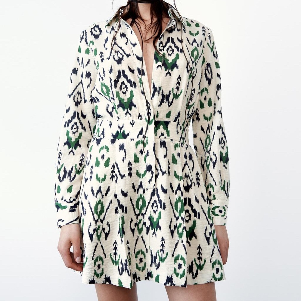NWT ZARA PRINTED SHORT DRESS XS